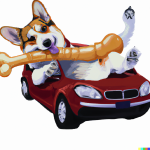 DALL·E 2023-02-24 23.07.51 - draw me a happy corgie muniching on a bone with a red collar arou...png