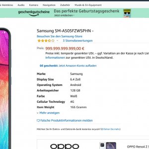Samsung-SM-A505FZWSPHN für 999.999.999.999,00€
