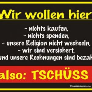 Haustür-Schild "Tschüss"