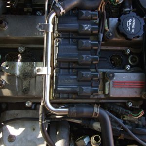 Closeup von Motor und Zündspulen