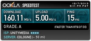 Speedtest vom 08.12.2013