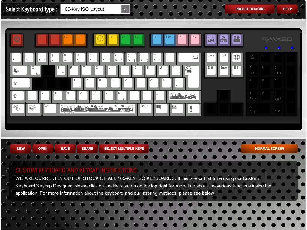 WASD Keyboard geplantes Design